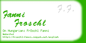 fanni froschl business card